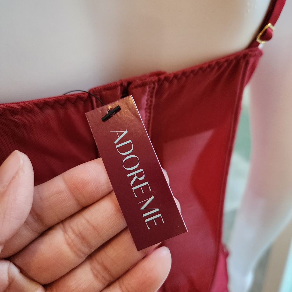 NWT Adore Me Red Lace Bra with Strappy Design - Picture 7 of 10